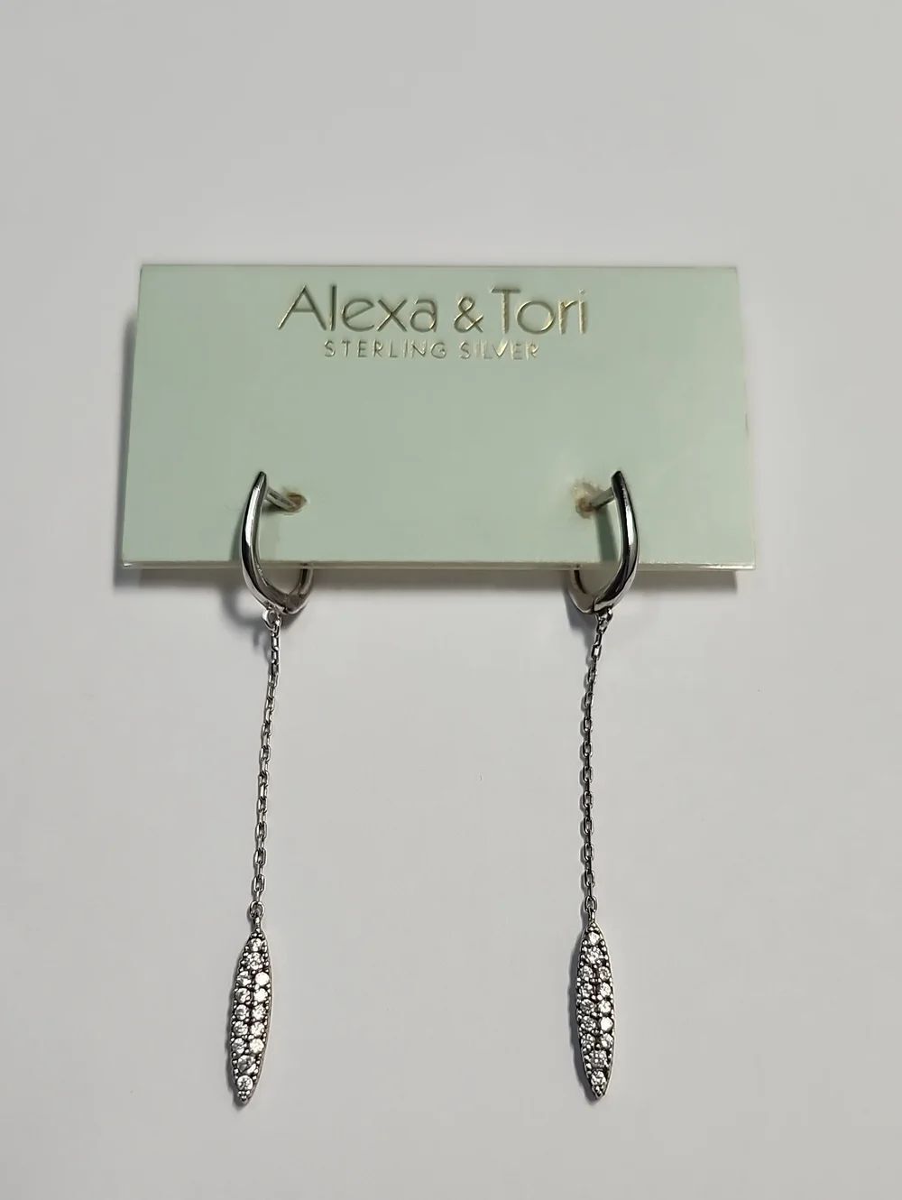 Alexa & Tori Sterling Silver Dangle Hoop Earrings in Silver